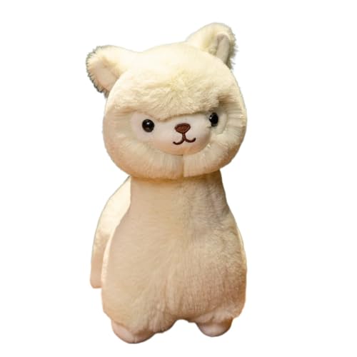 TROYSINC Plüschtier Kuscheltier Weiches Alpaka Kuschelkissen Ideal als Dekokissen, Geschenk oder Dekoration für Zuhause & Auto (30cm,Weiß) von TROYSINC