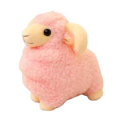 TROYSINC Plüschtier Kuscheltier Weiches Schaf Plüsch mit niedlicher Form, ideal als Kuschelkissen, Kinderzimmer Deko & Geschenk für Mädchen (25cm,Rosa) von TROYSINC