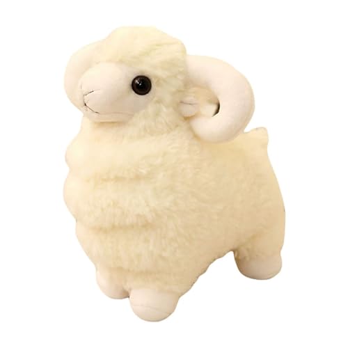 TROYSINC Plüschtier Kuscheltier Weiches Schaf Plüsch mit niedlicher Form, ideal als Kuschelkissen, Kinderzimmer Deko & Geschenk für Mädchen (25cm,Weiß) von TROYSINC