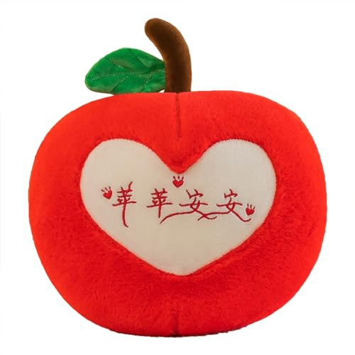 TROYSINC Plüschtier Obst Plüsch Kissen, Obst Kissen Kuscheltier Apfel Kaki Mangkhut Kissen Geschenk Für Kinder/Erwachsene (Apfel,40cm) von TROYSINC