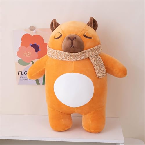 TROYSINC Plüschtier Pinguin Stofftier, Plüsch Pinguin Schweinchen Capybara Kuscheltier, Süßes Tiere Pinguin mit Schal Plüschpinguin Geschenk für Kinder (25cm,Capybara) von TROYSINC