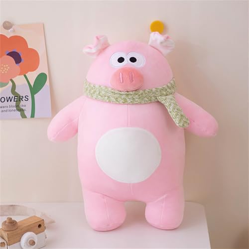 TROYSINC Plüschtier Pinguin Stofftier, Plüsch Pinguin Schweinchen Capybara Kuscheltier, Süßes Tiere Pinguin mit Schal Plüschpinguin Geschenk für Kinder (40cm,Schweinchen) von TROYSINC