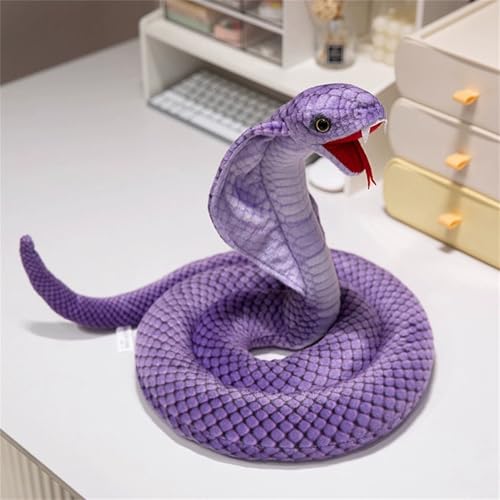TROYSINC Plüschtier Riesige Schlange Kuscheltier Realistisches Kobra-Plüschtier Stofftier Python Plüschtiere Spielzeug Geschenk für Kinder (C,160CM) von TROYSINC