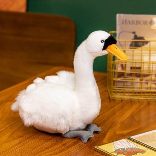 TROYSINC Schöner Schwan Plüschtier, Eleganter Schwan Kuscheltier, Weich Schwan Stofftier Plüsch Kissen Kinderspielzeug Plüschpuppen Geschenk (Weiß) von TROYSINC