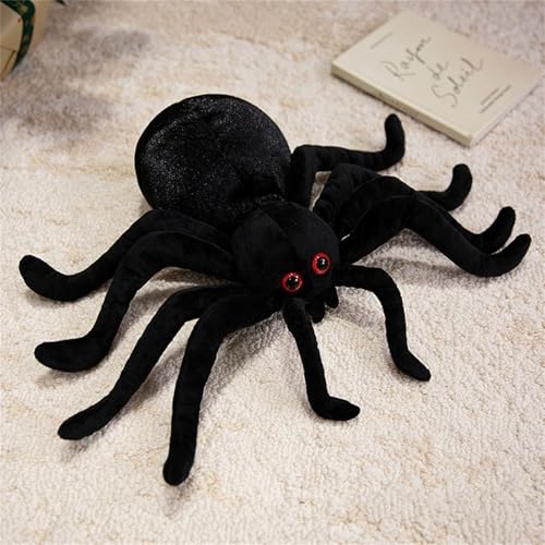 TROYSINC Schwarze Spinne Kuscheltier, Simulation Spinne Plüschtier Spinne Stofftier Plüschtier, Lustige Spinne Plüsch Spielzeug Kinder von TROYSINC