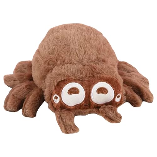 TROYSINC Spinne Stofftier Kuscheltier Cartoon Spinne Plüschtier Niedliches Spinne Wurfkissen Kuscheltiere Geschenk für Erwachsene Und Kinder Halloween (17cm,Braun) von TROYSINC