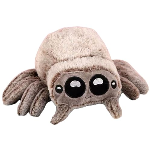 TROYSINC Spinne Stofftier Kuscheltier Cartoon Spinne Plüschtier Niedliches Spinne Wurfkissen Kuscheltiere Geschenk für Erwachsene Und Kinder Halloween (17cm,Braun-grau) von TROYSINC
