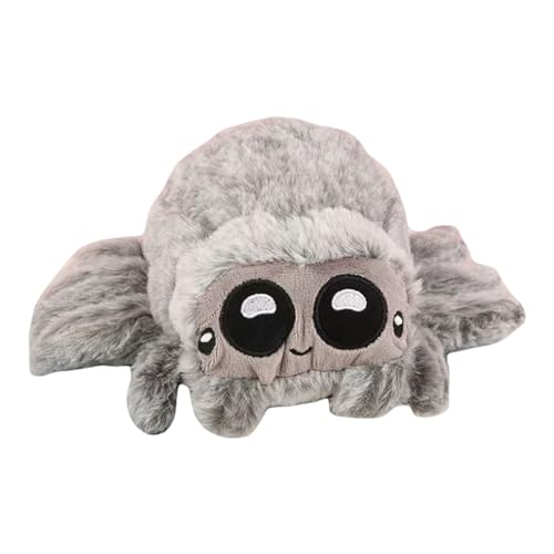 TROYSINC Spinne Stofftier Kuscheltier Cartoon Spinne Plüschtier Niedliches Spinne Wurfkissen Kuscheltiere Geschenk für Erwachsene Und Kinder Halloween (17cm,Schwarz und grau) von TROYSINC