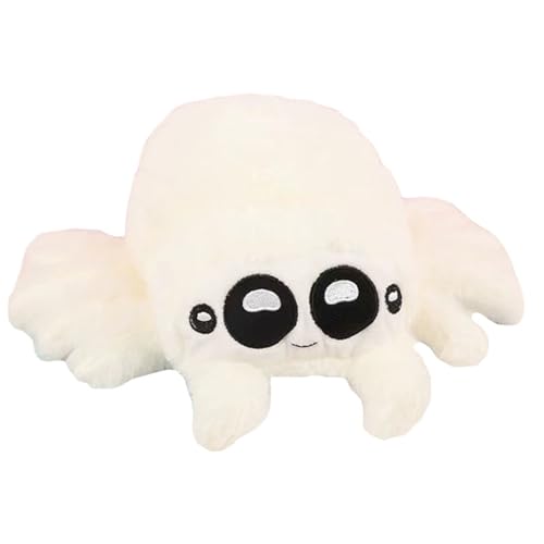 TROYSINC Spinne Stofftier Kuscheltier Cartoon Spinne Plüschtier Niedliches Spinne Wurfkissen Kuscheltiere Geschenk für Erwachsene Und Kinder Halloween (25cm,Weiß) von TROYSINC