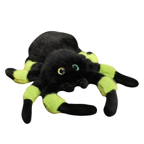 TROYSINC Spinne Stofftier Kuscheltier Plüschtier Niedliches Spinne Wurfkissen Kuscheltiere Geschenk für Erwachsene Und Kinder Halloween (18cm,Grün) von TROYSINC