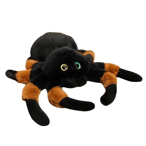 TROYSINC Spinne Stofftier Kuscheltier Plüschtier Niedliches Spinne Wurfkissen Kuscheltiere Geschenk für Erwachsene Und Kinder Halloween (28cm,Braun) von TROYSINC
