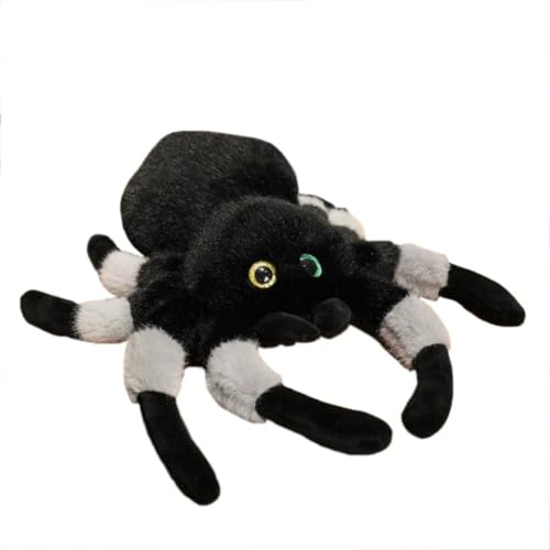 TROYSINC Spinne Stofftier Kuscheltier Plüschtier Niedliches Spinne Wurfkissen Kuscheltiere Geschenk für Erwachsene Und Kinder Halloween (28cm,Grau) von TROYSINC