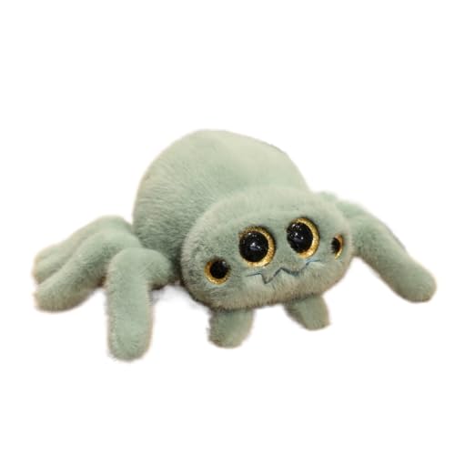 TROYSINC Spinne Stofftier Kuscheltier Vieräugige Spinne Plüschtier Wurfkissen Kuscheltiere Geschenk für Erwachsene Und Kinder Halloween (16 * 25cm,Grün) von TROYSINC