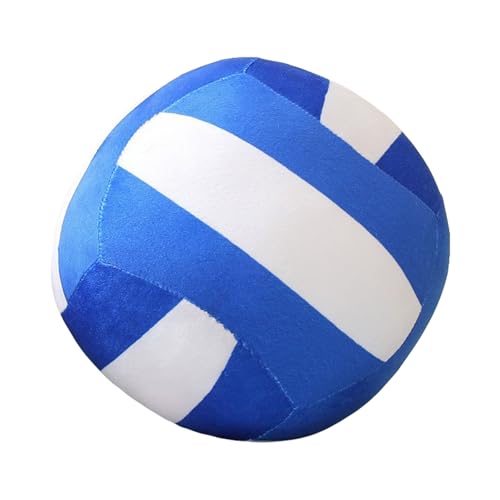 TROYSINC Stofftier Plüschtier Volleyball, Kuscheltier Volleyball Kissen Geschenk Für Kinder/Erwachsene Kissen Stofftiere (14cm,Blau und Weiß) von TROYSINC