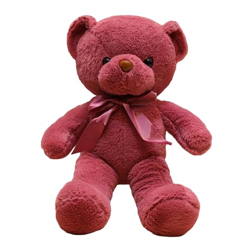 TROYSINC Teddybär Plüschtier Kuscheltier Stofftier Weiches Fell Teddybär Valentinstag Kindertag Geschenk (Burgunderrot,45cm) von TROYSINC