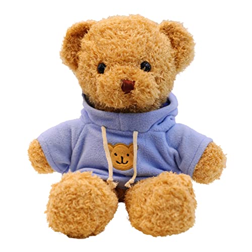 TROYSINC Teddybär Weiches Fell Teddybär mit Kapuze Tatzendruck Plüschtier Kuscheltier Stofftier Geschenk (Blue,100cm) von TROYSINC