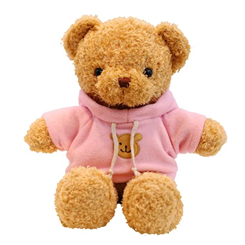 TROYSINC Teddybär Weiches Fell Teddybär mit Kapuze Tatzendruck Plüschtier Kuscheltier Stofftier Geschenk (Pink,100cm) von TROYSINC