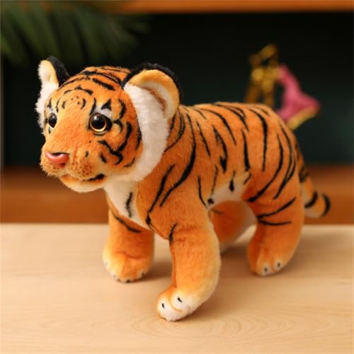 TROYSINC Tiger Kuscheltier, Tiger Plüschtier Plushies Weiches Tiger Stofftier Tiger Kissen Geschenk für Kinder Mädchen Jungen (26cm,Gelb) von TROYSINC
