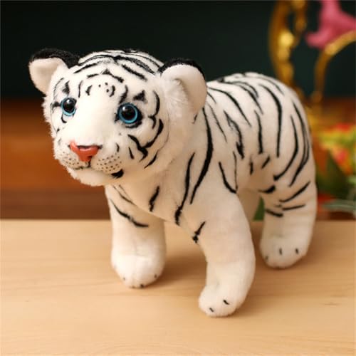 TROYSINC Tiger Kuscheltier, Tiger Plüschtier Plushies Weiches Tiger Stofftier Tiger Kissen Geschenk für Kinder Mädchen Jungen (40cm,Weiß) von TROYSINC