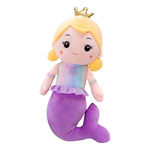 TROYSINC Weiches Meerjungfrau Kuscheltier, Niedliches Plüsch Meerjungfrau Plüschtier Stofftier für Mädchen, Kuschelweiches Plüschtier Spielzeug Geschenk (50cm,Lila) von TROYSINC