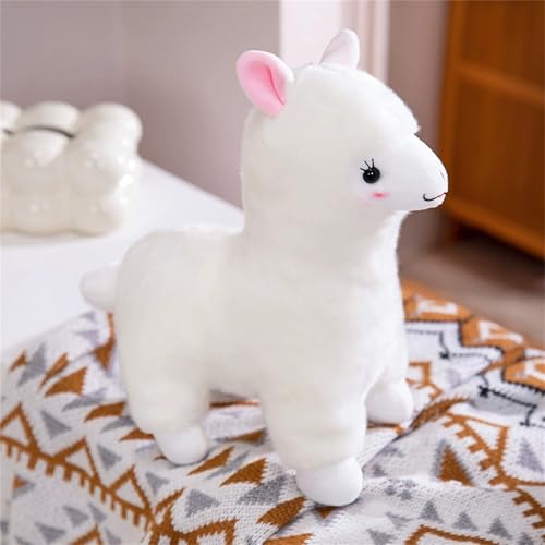 TROYSINC Weiß Alpaka Kuscheltier Stofftier, Süß Alpaka Plüschtier Plüsch Spielzeug, Weiche Plüschtiere Lama Kissen, Geschenk für Kinder (25cm) von TROYSINC