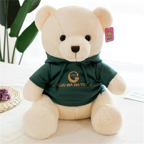 Teddy Bear Plüschtier, Bear Kuscheltier, Weich Teddy Bear mit Sweatshirt Stofftier Kinderspielzeug Geschenk (30cm,Grün) von TROYSINC
