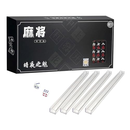 TRQZNLEP Chinesisches Mahjong Tragbares Mahjong-Tischset, kleines chinesisches Mahjong-Set, traditionelle chinesische Mahjong-Fliesen für Schlafsaal-Reisespiel Tisch-Mahjong-Fliesen von TRQZNLEP
