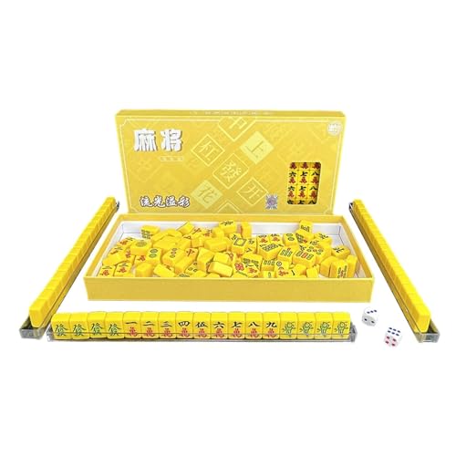 TRQZNLEP Chinesisches Mahjong Tragbares Mahjong-Tischset, kleines chinesisches Mahjong-Set, traditionelle chinesische Mahjong-Fliesen für Schlafsaal-Reisespiel Tisch-Mahjong-Fliesen von TRQZNLEP
