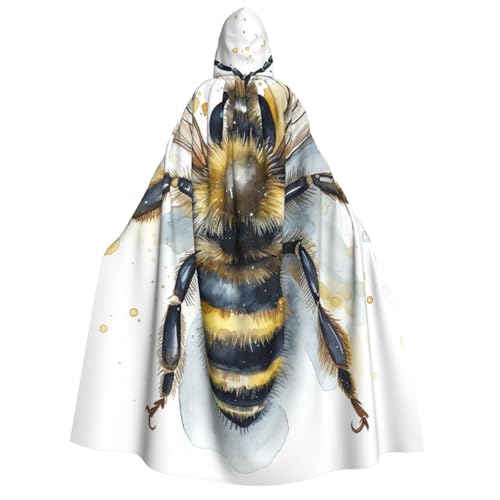 TRSGKSQP Aquarell-Bienen-Umhang mit Kapuze, für Erwachsene, Halloween, lange Kapuze, Cosplay-Kostüm von TRSGKSQP
