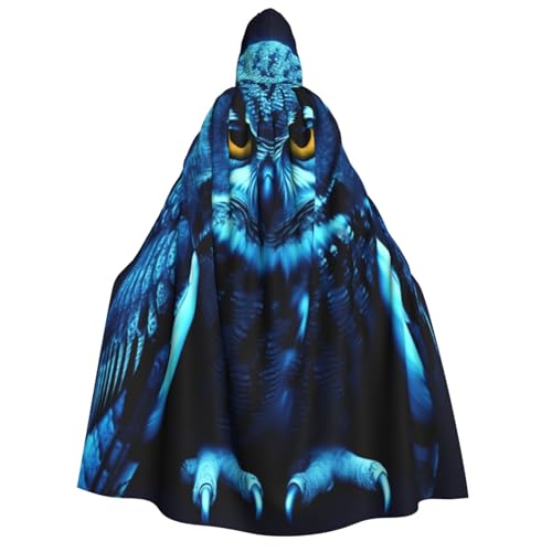 TRSGKSQP Blaue Eule Erwachsenen-Umhang mit Kapuze, Halloween-Umhang, lange Kapuze, Robe, Umhang, Cosplay-Kostüm TRSGKSQP Blaue Eule Erwachsenen-Umhang mit Kapuze, Halloween-Umhang, lange Kapuze, Robe, Umhang, Cosplay-Kostüm von TRSGKSQP
