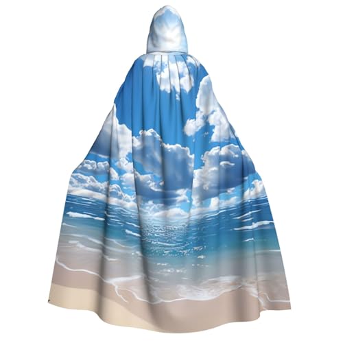 TRSGKSQP Blauer Erwachsenen-Umhang mit Kapuze, Halloween-Umhang, lange Kapuze, Robe, Umhang, Cosplay-Kostüm von TRSGKSQP