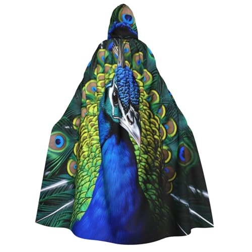 TRSGKSQP Blauer Pfauen-Umhang mit Kapuze für Erwachsene, Halloween-Umhang, lange Kapuze, Robe, Umhang, Cosplay-Kostüm TRSGKSQP Blauer Pfauen-Umhang mit Kapuze für Erwachsene, Halloween-Umhang, lange Kapuze, Robe, Umhang, Cosplay-Kostüm von TRSGKSQP