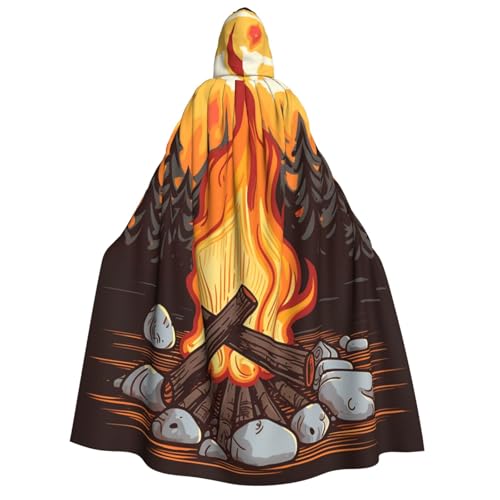 TRSGKSQP Bonfire Erwachsenen-Umhang mit Kapuze, Halloween-Umhang, lange Kapuze, Robe, Umhang, Cosplay-Kostüm von TRSGKSQP