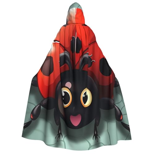 TRSGKSQP Cartoon-Marienkäfer-Umhang mit Kapuze für Erwachsene, Halloween-Umhang, lange Kapuze, Robe, Umhang, Cosplay-Kostüm TRSGKSQP Cartoon-Marienkäfer-Umhang mit Kapuze für Erwachsene, Halloween-Umhang, lange Kapuze, Robe, Umhang, Cosplay-Kostüm von TRSGKSQP