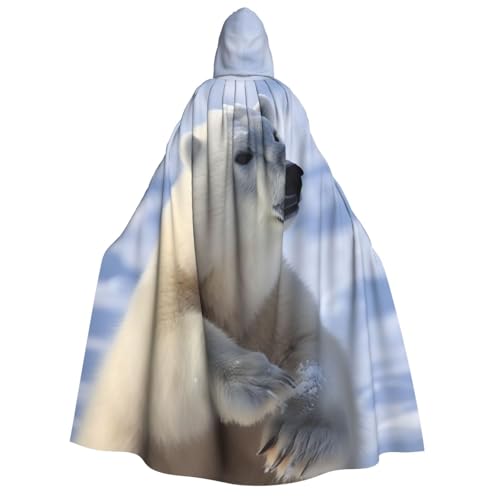 TRSGKSQP Eisbär-Umhang mit Kapuze für Erwachsene, Halloween-Umhang, lange Kapuze, Cosplay-Kostüm von TRSGKSQP