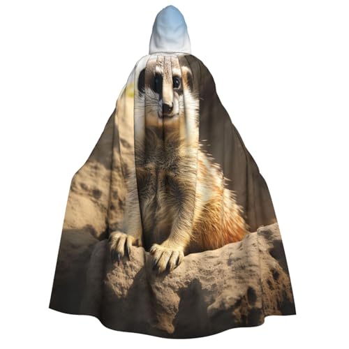 TRSGKSQP Erdmännchen-Umhang mit Kapuze für Erwachsene, Halloween, lange Kapuze, Robe, Umhang, Cosplay-Kostüm von TRSGKSQP