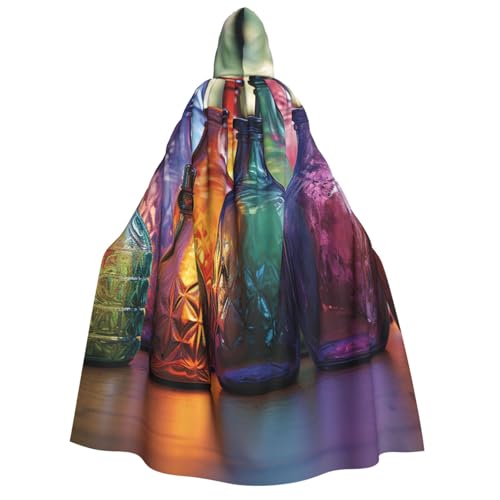 TRSGKSQP Farbenfroher Glasflaschen-Umhang mit Kapuze für Erwachsene, Halloween-Umhang, lange Kapuze, Robe, Umhang, Cosplay-Kostüm von TRSGKSQP