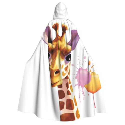 TRSGKSQP Giraffen-Umhang mit Kapuze für Erwachsene, Halloween-Umhang, lange Kapuze, Cosplay-Kostüm von TRSGKSQP