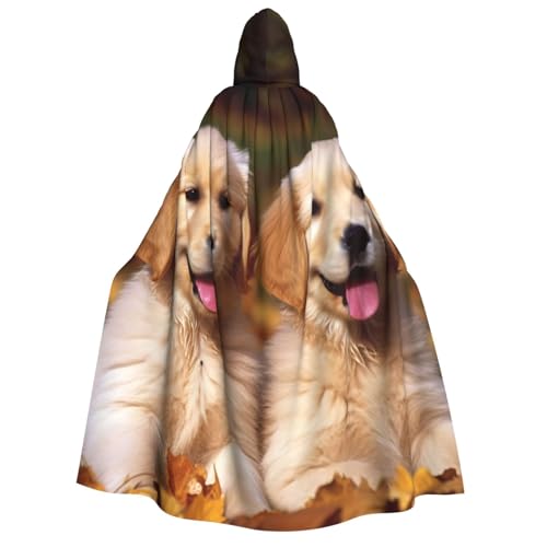 TRSGKSQP Golden Retriever Kapuzenumhang für Hunde, Welpen, Haustiere, Erwachsene, Halloween, Umhang, lange Kapuze, Cosplay-Kostüm von TRSGKSQP