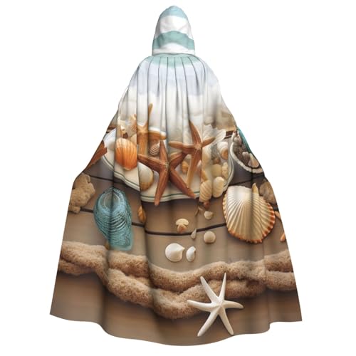TRSGKSQP Kapuzenumhang für Erwachsene, Motiv: Ozean, Strand, Halloween, lange Kapuze, Robe, Umhang, Cosplay-Kostüm von TRSGKSQP