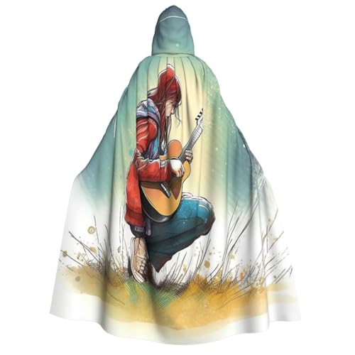 TRSGKSQP Kapuzenumhang für Erwachsene mit Gitarre, für Mädchen, Halloween, lange Kapuze, Robe, Umhang, Cosplay-Kostüm TRSGKSQP Kapuzenumhang für Erwachsene mit Gitarre, für Mädchen, Halloween, lange Kapuze, Robe, Umhang, Cosplay-Kostüm von TRSGKSQP