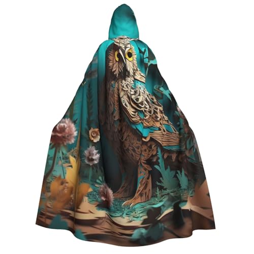 TRSGKSQP Kapuzenumhang mit Eule für Erwachsene, Halloween, lange Kapuze, Robe, Umhang, Cosplay-Kostüm TRSGKSQP Kapuzenumhang mit Eule für Erwachsene, Halloween, lange Kapuze, Robe, Umhang, Cosplay-Kostüm von TRSGKSQP
