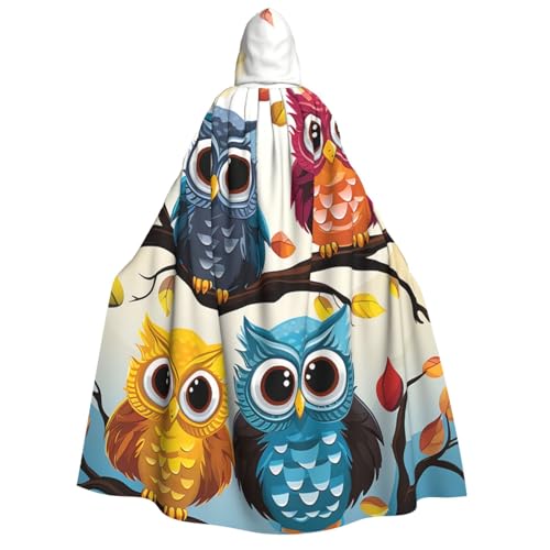 TRSGKSQP Kapuzenumhang mit Eulen auf Baumzweigen, für Erwachsene, Halloween-Umhang, lange Kapuze, Cosplay-Kostüm TRSGKSQP Kapuzenumhang mit Eulen auf Baumzweigen, für Erwachsene, Halloween-Umhang, lange Kapuze, Cosplay-Kostüm von TRSGKSQP