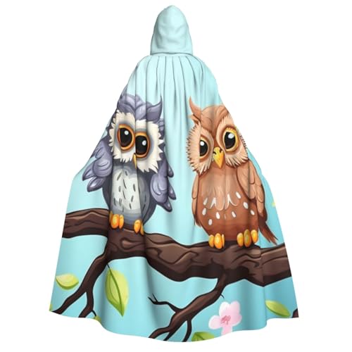 TRSGKSQP Kapuzenumhang mit Eulen auf einem Ast für Erwachsene, Halloween, lange Kapuze, Cosplay-Kostüm TRSGKSQP Kapuzenumhang mit Eulen auf einem Ast für Erwachsene, Halloween, lange Kapuze, Cosplay-Kostüm von TRSGKSQP