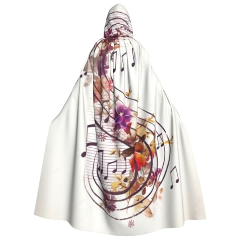 TRSGKSQP Kapuzenumhang mit Musiknote, Blumenmuster, für Erwachsene, Halloween, lange Kapuze, Cosplay-Kostüm TRSGKSQP Kapuzenumhang mit Musiknote, Blumenmuster, für Erwachsene, Halloween, lange Kapuze, Cosplay-Kostüm von TRSGKSQP