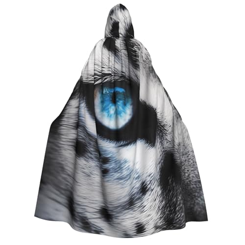 TRSGKSQP Kapuzenumhang mit Schneeleopardauge, für Erwachsene, Halloween, lange Kapuze, Cosplay-Kostüm von TRSGKSQP