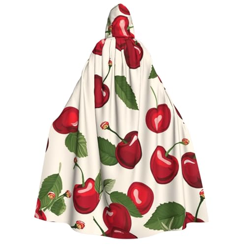 TRSGKSQP Kapuzenumhang mit rotem Kirschmuster für Erwachsene, Halloween, lange Kapuze, Cosplay-Kostüm TRSGKSQP Kapuzenumhang mit rotem Kirschmuster für Erwachsene, Halloween, lange Kapuze, Cosplay-Kostüm von TRSGKSQP