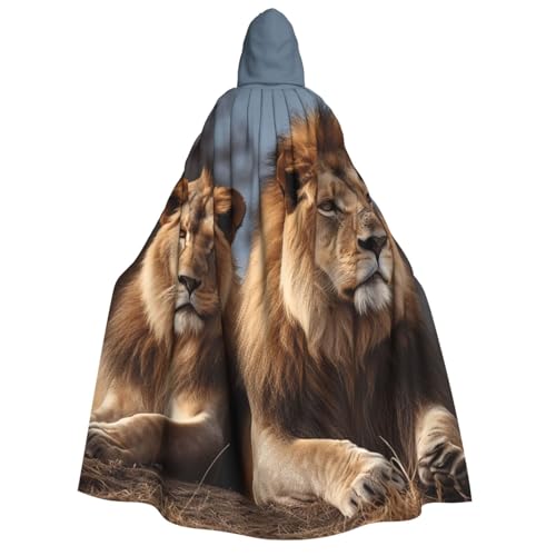 TRSGKSQP Kapuzenumhang mit zwei Löwen für Erwachsene, Halloween-Umhang, lange Kapuze, Cosplay-Kostüm TRSGKSQP Kapuzenumhang mit zwei Löwen für Erwachsene, Halloween-Umhang, lange Kapuze, Cosplay-Kostüm von TRSGKSQP