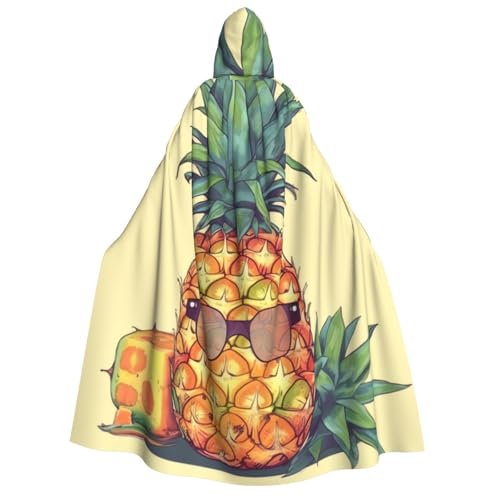 TRSGKSQP Lustiger Ananas-Umhang mit Kapuze für Erwachsene, Halloween-Umhang, lange Kapuze, Cosplay-Kostüm von TRSGKSQP