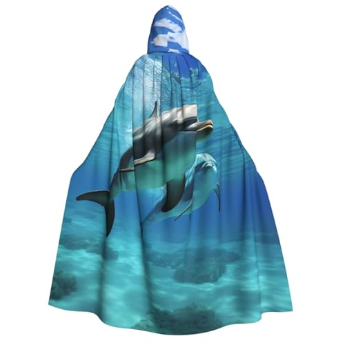 TRSGKSQP Marine-Delfin-Umhang mit Kapuze für Erwachsene, Halloween-Umhang, lange Kapuze, Robe, Umhang, Cosplay-Kostüm TRSGKSQP Marine-Delfin-Umhang mit Kapuze für Erwachsene, Halloween-Umhang, lange Kapuze, Robe, Umhang, Cosplay-Kostüm von TRSGKSQP